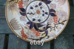 2 Antique Cup Saucer John Rose Coalport Candlelight Vine Imari Georgian Gilded