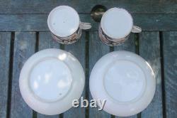 2 Antique Cup Saucer John Rose Coalport Candlelight Vine Imari Georgian Gilded