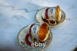 2 Antique Rosenthal Demitasse Cups & Saucers, full gold inside Old Mark