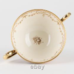 2 ½ Footed Cup & Saucer, Cobalt & Gold with Hand Painted Putti, Ambrosius Lamm W