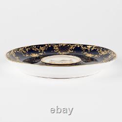 2 ½ Footed Cup & Saucer, Cobalt & Gold with Hand Painted Putti, Ambrosius Lamm W
