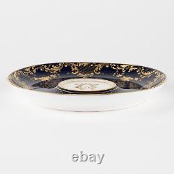 2 ½ Footed Cup & Saucer, Cobalt & Gold with Hand Painted Putti, Ambrosius Lamm W
