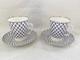 2 Lomonosov Imperial Porcelain Cobalt & Gold Net Coffee Espresso Cups & Saucers
