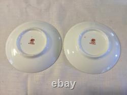 2 Lomonosov Imperial Porcelain Cobalt & Gold Net Coffee Espresso Cups & Saucers