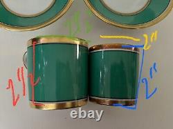2 Vintage Richard Ginori Contessa Green Demitasse/Espresso Cup & Saucer