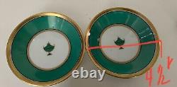 2 Vintage Richard Ginori Contessa Green Demitasse/Espresso Cup & Saucer