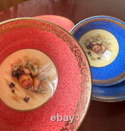 2 x Aynsley orchard gold cup and saucer