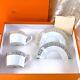 2 X Hermes Paris Tea Cup Saucer Egee Soleil & Luna White French Porcelain Withcase