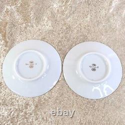 2 x Hermes Paris Tea Cup Saucer Egee Soleil & Luna White French Porcelain withCase