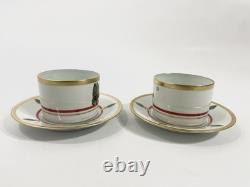 2x Cartier Limoges La Maison de Louis Cartier Cups & Saucers