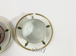 2x Cartier Limoges La Maison de Louis Cartier Cups & Saucers