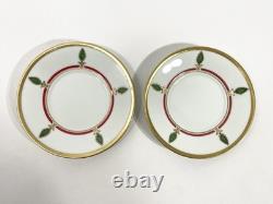 2x Cartier Limoges La Maison de Louis Cartier Cups & Saucers