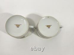 2x Cartier Limoges La Maison de Louis Cartier Cups & Saucers
