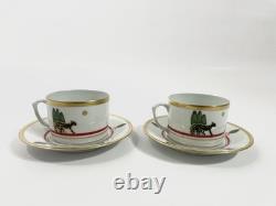 2x Cartier Limoges La Maison de Louis Cartier Cups & Saucers 1x Saucer CHIP