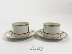 2x Cartier Limoges La Maison de Louis Cartier Cups & Saucers 1x Saucer CHIP
