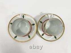 2x Cartier Limoges La Maison de Louis Cartier Cups & Saucers 1x Saucer CHIP