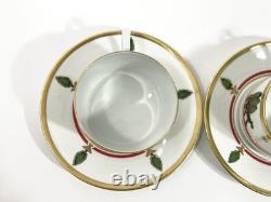 2x Cartier Limoges La Maison de Louis Cartier Cups & Saucers 1x Saucer CHIP