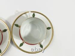 2x Cartier Limoges La Maison de Louis Cartier Cups & Saucers 1x Saucer CHIP