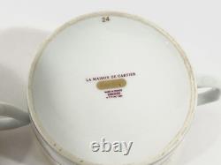 2x Cartier Limoges La Maison de Louis Cartier Cups & Saucers 1x Saucer CHIP