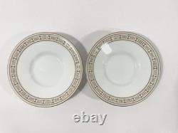 2x Hermes Egee Soleil Gold Demitasse Mocha Cups & Saucers