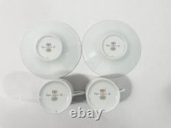 2x Hermes Egee Soleil Gold Demitasse Mocha Cups & Saucers