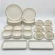 32pc Luxury White Gold Dinnerware Set Porcelain Plates Bowls Cups Serving Tray