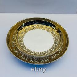32-Piece Luxury Porcelain Dinnerware Set White Gold Rim Plates Bowls Cups Tray
