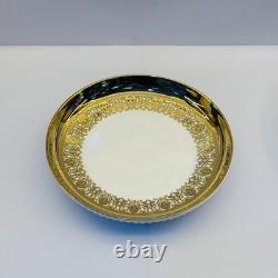 32-Piece Luxury Porcelain Dinnerware Set White Gold Rim Plates Bowls Cups Tray