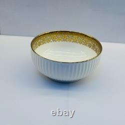32-Piece Luxury Porcelain Dinnerware Set White Gold Rim Plates Bowls Cups Tray