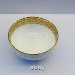 32-Piece Luxury Porcelain Dinnerware Set White Gold Rim Plates Bowls Cups Tray