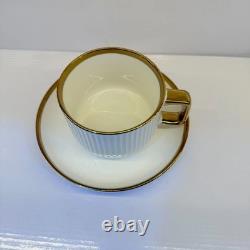 32pc Luxury White Dinnerware Set Gold Rim Porcelain Plates Bowls Cups & Tray 32pc Luxury White Dinnerware Set Gold Rim Porcelain Plates Bowls Cups & Tray