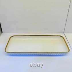 32pc Luxury White Dinnerware Set Gold Rim Porcelain Plates Bowls Cups & Tray