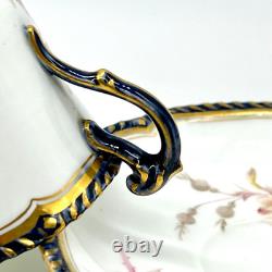 3 Cobalt & Gold Grainger & Co Worcester Cups & Saucers, Royal China Works, 3727