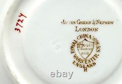 3 Cobalt & Gold Grainger & Co Worcester Cups & Saucers, Royal China Works, 3727