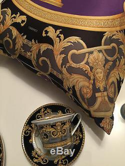 $400 Versace Prestige Gala Cup Saucer Set Gold Greek Key Rosenthal Sale
