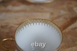 4 Antique French Pouyat Limoges Ivory Gold Demitasse Tea Coffee Cups Saucers 4