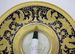 4 Antique Lenox Gold Encrusted Demitasse Coffee Cups Saucers Cobalt 1306 K14B