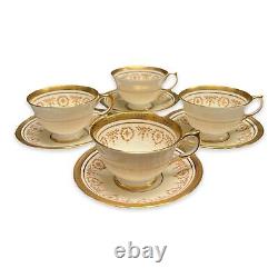 4 Aynsley Gold Dowery Cup Saucer Sets Gold Trim Bone China 7892