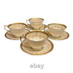 4 Aynsley Gold Dowery Cup Saucer Sets Gold Trim Bone China 7892