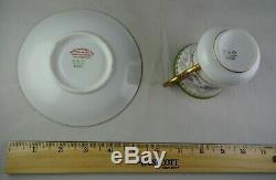 4 D & C Limoges Gilt Gold withFloral & Bows Cup & Saucer Sets Antique Porcelain