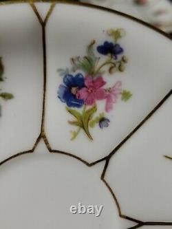 4 JPL Jean Pouyat Limoges France Hand painted Gold Floral Demitasse Cups 1890's