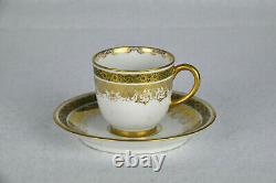 4 J. P. L. France Demitasse Cups & Saucers Gold Trim & Extra Cup (AM8918)