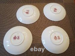 4 MINTON K159 Bone China White Gold Gilt DEMITASSE Tea Cups & Saucers