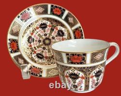 4 ROYAL CROWN DERBY OLD IMARI FLAT COFFEE TEACUP CUPS and SAUCERS 1128