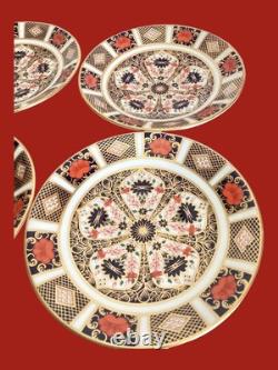 4 ROYAL CROWN DERBY OLD IMARI FLAT COFFEE TEACUP CUPS and SAUCERS 1128