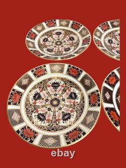 4 ROYAL CROWN DERBY OLD IMARI FLAT COFFEE TEACUP CUPS and SAUCERS 1128