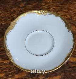 4 Sets Coalport Eden Cups & Saucers Gold on White Background