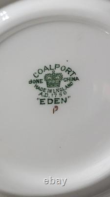 4 Sets Coalport Eden Cups & Saucers Gold on White Background