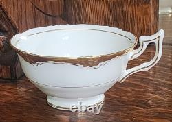 4 Sets Coalport Eden Cups & Saucers Gold on White Background