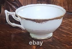 4 Sets Coalport Eden Cups & Saucers Gold on White Background